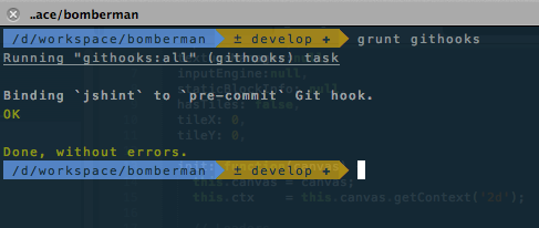 Grunt Githooks Command Screenshot