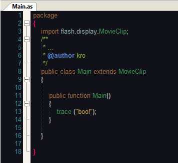 FlashDevelop - Main Class